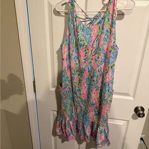 Lilly Pulitzer Pink Tropical Print Swim Coverup